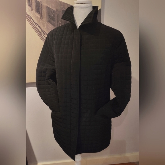 giacca Jackets & Blazers - Black Quilted Midweight Barn Style 3/4 Jacket Coat | Large